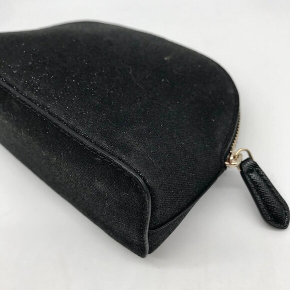 Kate Spade Black Glitter Fabric Joeley Dome Pouch - Picture 8 of 10